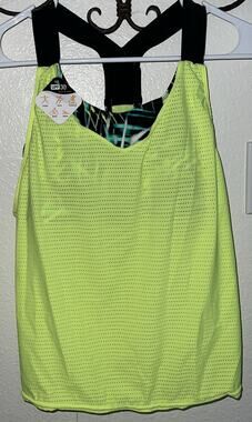 Zero Exposure Women’s Size XS Neon Mesh Tank Built In Sports Bra *Padded NWT